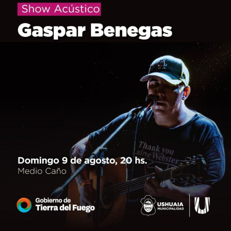 Gaspar Benegas presentará este domingo un show acústico en el Medio Caño