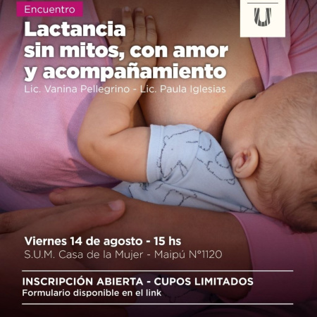 El Municipio invita a participar del encuentro "Lactancia sin mitos, con amor y acompañamiento"