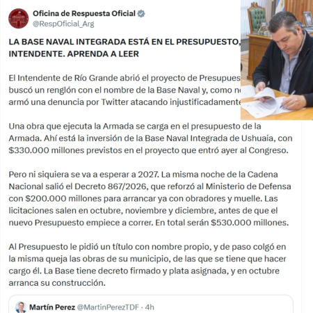 Martín Pérez cuestionó la falta de fondos para la Base y Nación lo mandó a que "aprenda a leer"